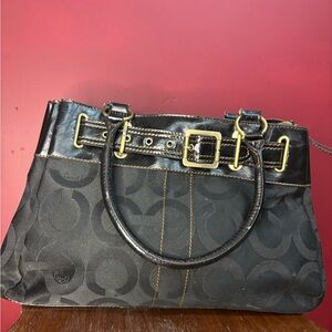 Coach Black and Brown Shoulder Bag